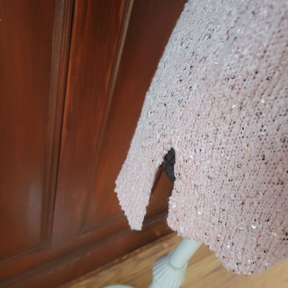 Chicos Pink Sequin Knit Long Sleeve Sweater Size 2 Large - Picture 3 of 8
